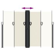 Прибираща се странична тента, кремава, 180x600 см