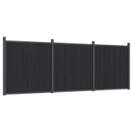 Ограден панел, сив, 526x186 см, WPC