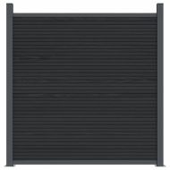 Ограден панел, сив, 526x186 см, WPC