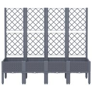 Градински сандък с пергола, синьо сив, 160x40x142 см, PP