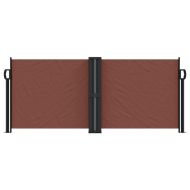 Прибираща се странична тента, кафява, 100x600 см
