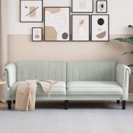 3-местен диван, светлосив, кадифе