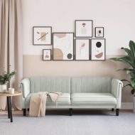 3-местен диван, светлосив, кадифе