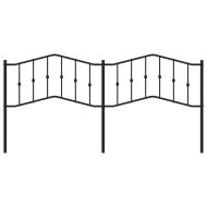 Метална резервна табла за легло, черна, 200 см