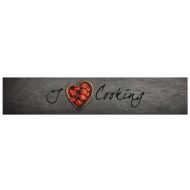 Кухненско килимче, миещо, текст Cooking, 60x300 см, кадифе