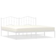 Метална рамка за легло с горна табла, черна, 193x203 см