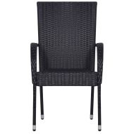 Градински трапезен комплект, 7 части, черен