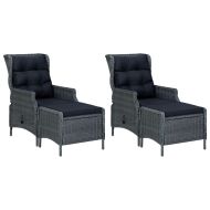 Градински трапезен комплект, 7 части, тъмносив