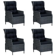 Градински трапезен комплект, 5 части, тъмносив