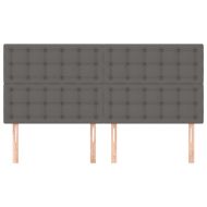 Табла за легло, сива, 180x5x118/128 см, изкуствена кожа