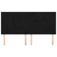 Табла за легло, черна, 180x5x118/128 см, кадифе