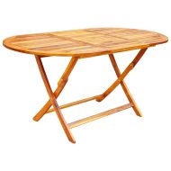 Градински трапезен комплект, сгъваем, 9 части, акация масив