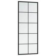 Стенни огледала, 2 бр, черни, 100x40 см, метал