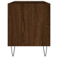 Шкаф за винилови плочи кафяв дъб 85x38x48 см инженерно дърво