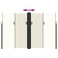 Прибираща се странична тента, кремава, 220x600 см