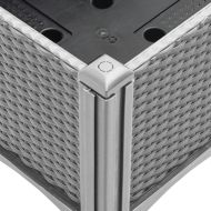 Градински сандък с пергола, светлосив, 80x40x142 см, PP