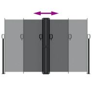 Прибираща се странична тента, черна, 160х600 см