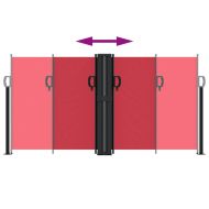 Прибираща се странична тента, червена, 120x1000 см