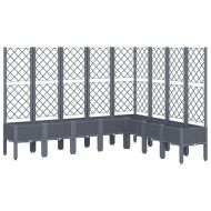 Градински сандък с пергола, синьо сив, 200x160x142 см, PP