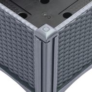 Градински сандък с пергола, синьо сив, 200x160x142 см, PP