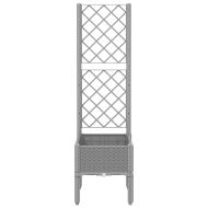 Градински сандък с пергола, светлосив, 40x40x142 см, PP