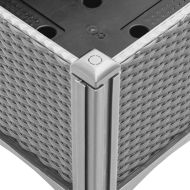 Градински сандък с пергола, светлосив, 40x40x142 см, PP