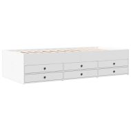 Дневно легло с чекмеджета, без матрак, бял, 75x190 см