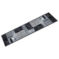 Кухненско килимче, миещо, винен мотив, сиво, 60x300 см, кадифе