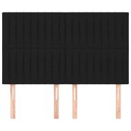 Табла за легло, черна, 144x5x118/128 см, плат