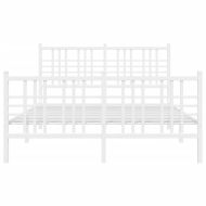 Метална рамка за легло с горна и долна табла, бяла, 120x200 см