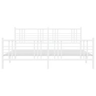 Метална рамка за легло с горна и долна табла, бяла, 183x213 см