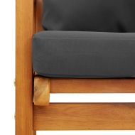 Градински лаундж комплект с възглавници, 5 части, акация масив