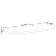 Плот за маса 110x50x3,8 см овален масивно дърво грубо манго