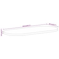 Плот за маса, 110x40x3,8 см, овален, масивно дърво манго