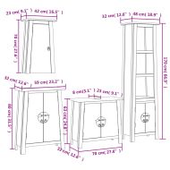 Комплект мебели за баня, 4 части, масивна борова дървесина