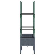 Градински сандък с пергола, синьо сив, 80x40x142,5 см, PP