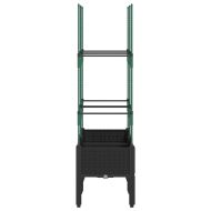 Градински сандък с пергола, черен, 80x40x142,5 см, PP