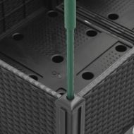 Градински сандък с пергола, черен, 80x40x142,5 см, PP