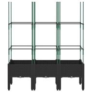 Градински сандък с пергола, черен, 120x40x142,5 см, PP