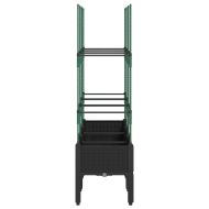 Градински сандък с пергола, черен, 120x40x142,5 см, PP