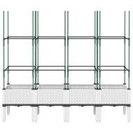 Градински сандък с пергола, бял, 160x40x142,5 см, PP