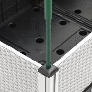 Градински сандък с пергола, бял, 160x40x142,5 см, PP