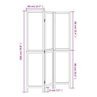 Разделител за стая, 3 панела, тъмнокафяв, дърво пауловния масив