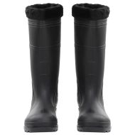 Ботуши за дъжд с подвижни чорапи, черни, размер 46, PVC
