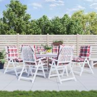 Възглавници за стол с ниска облегалка 6 бр червено каре Оксфорд