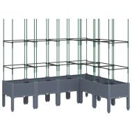 Градински сандък с пергола, синьо сив, 160x120x142,5 см, PP