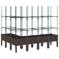 Градински сандък с пергола, кафяв, 160x120x142,5 см, PP