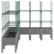 Градински сандък с пергола, светлосив, 200x160x142,5 см, PP