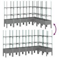 Градински сандък с пергола, светлосив, 200x160x142,5 см, PP