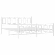 Метална рамка за легло с горна и долна табла, бяла, 183x213 см